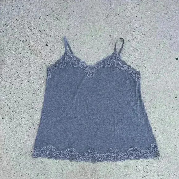 Lane Bryant Tops - Vtg Y2K Lane Bryant Women’s 18/20 Lace Cami Top Gray Fairy Grungecore Stretchy